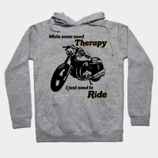 Motorcycle Ride Therapy White Hoodie